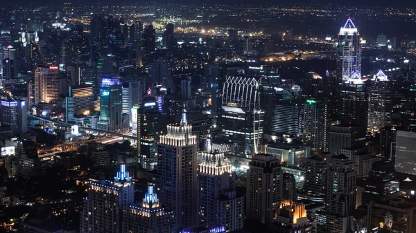 Paysage urbain nuit, Bangkok vue d'oiseau — Photo