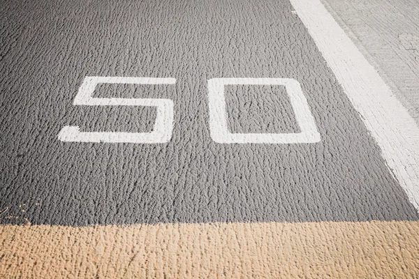 Runway on an Aircraft Carrier with designation marking — Stock Photo, Image