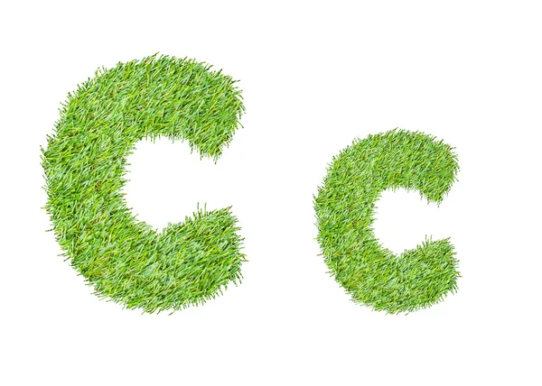 Alfabeto dall'erba verde. isolato su bianco — Foto Stock