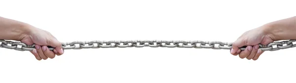 Hand pulling chain — Stock Photo, Image