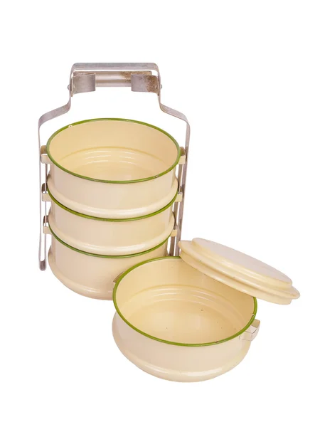 Vintage Metal Food Carrier, open — Stock Photo, Image