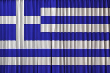 perde Yunanistan bayrağı