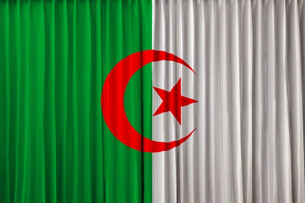 Algeria flag on curtain — Stock Photo, Image