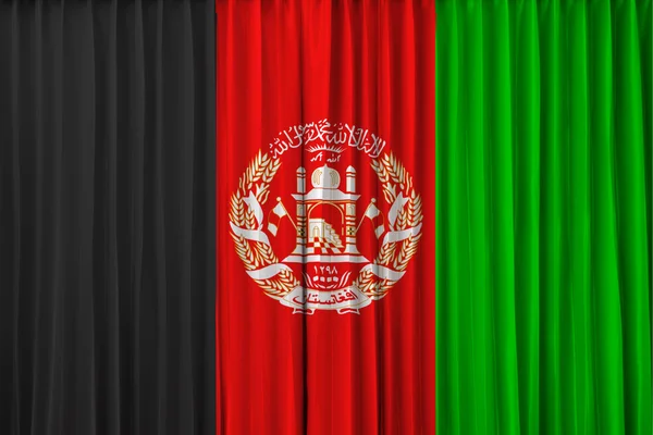 Bandera de Afganistán en la cortina —  Fotos de Stock