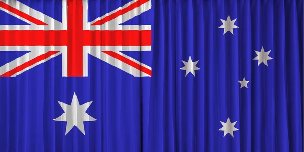 カーテンをオーストラリアの国旗 — ストック写真