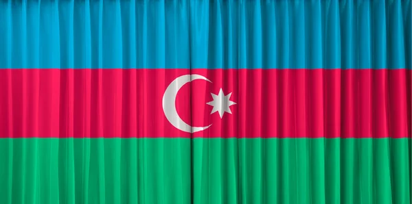 Azerbaidschanische Flagge auf Vorhang — Stockfoto