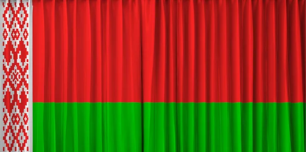 Balarus vlag op gordijn — Stockfoto