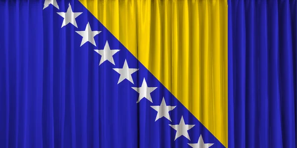 Bosnia flag on curtain — Stock Photo, Image