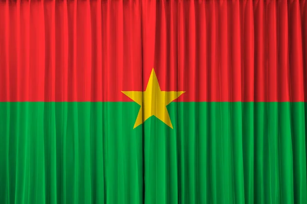 Drapeau Burkina Faso sur rideau — Photo