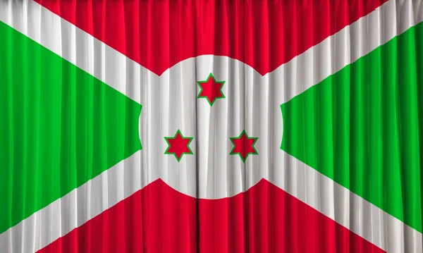 Флаг Бурунди на занавеске — стоковое фото