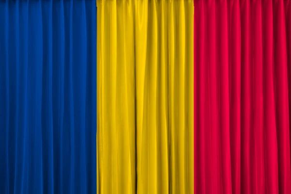 Bandera de Chad en la cortina — Foto de Stock