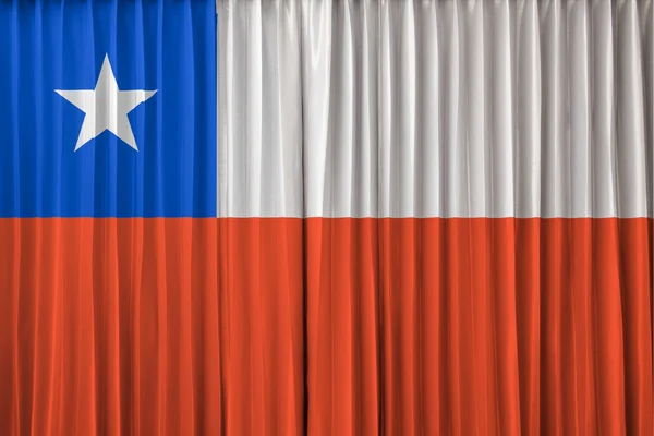 Chile flagga på gardinen — Stockfoto