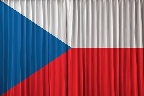 Czech Republic flag on curtain — Stock Photo, Image