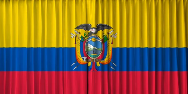 Bandeira do Equador na cortina — Fotografia de Stock