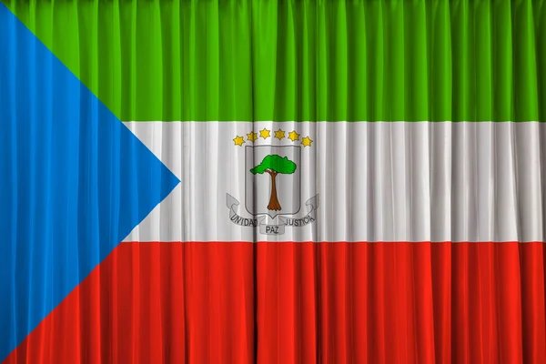 Bandeira da Guiné Equatorial na cortina — Fotografia de Stock