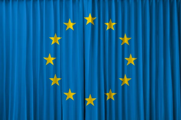 EU-vlag op gordijn — Stockfoto