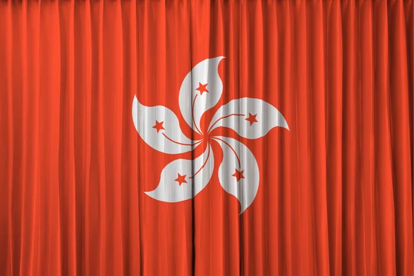 Hongkong vlag op gordijn — Stockfoto