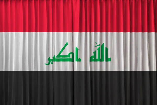Irak flagga på gardinen — Stockfoto