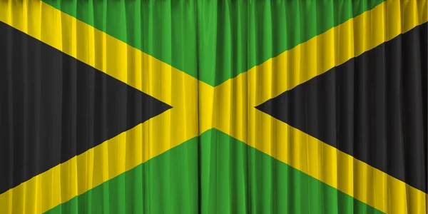 Jamaica flag on curtain — Stock Photo, Image