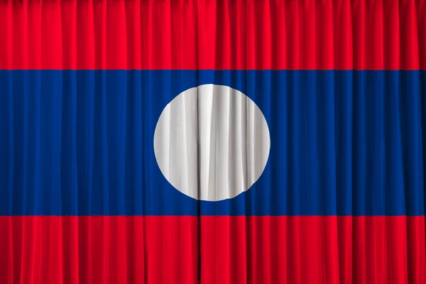 Laos flagga på gardinen — Stockfoto