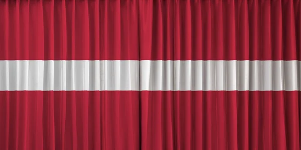 Lettland Flagge auf Vorhang — Stockfoto