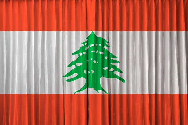 Lebanon flag on curtain — Stock Photo, Image