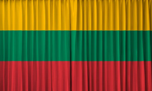 Lithuania flag on curtain — Stock Photo, Image