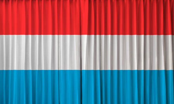 Luxembourg flag on curtain — Stock Photo, Image