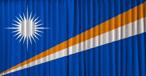 Vlajka Marshallových ostrovů na závěs — Stock fotografie