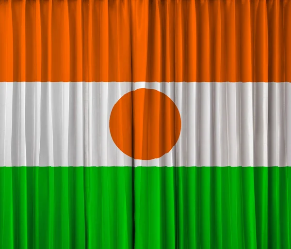 Bandeira do Níger na cortina — Fotografia de Stock