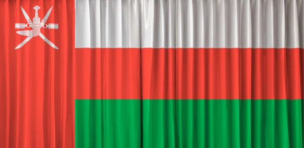 Bandeira de Omã na cortina — Fotografia de Stock