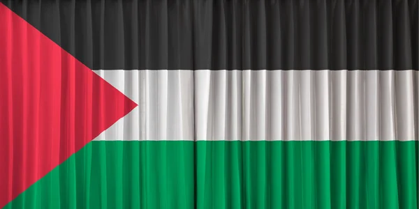 Bandera de Palestina en la cortina — Foto de Stock