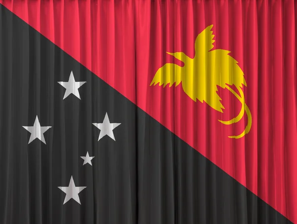 Papua New Guinea flag on curtain — Stock Photo, Image