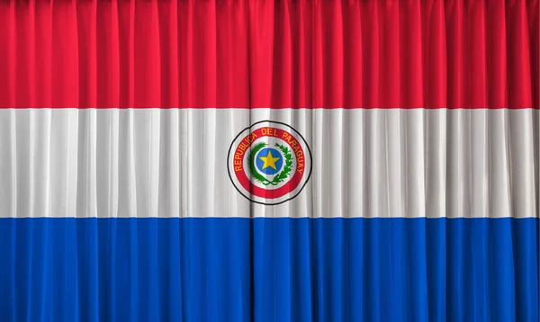 Bandeira do Paraguai na cortina — Fotografia de Stock