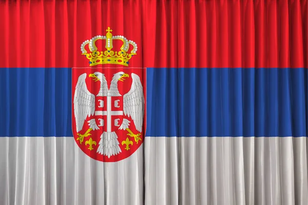 Serbia flag on curtain — Stock Photo, Image