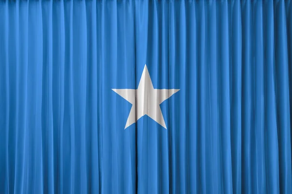 Vlag van Somalië op gordijn — Stockfoto