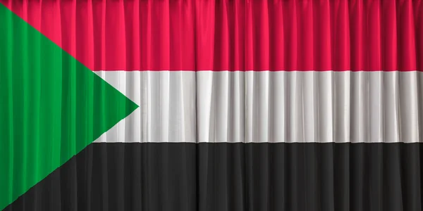 Sudan flag on curtain — Stock Photo, Image