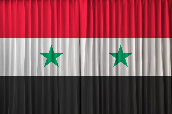 Syrien flagga på gardinen — Stockfoto