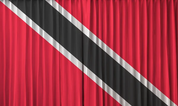 Bandeira de Trinidad e Tobago na cortina — Fotografia de Stock