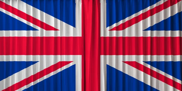 United Kingdom flag on curtain — Stock Photo, Image