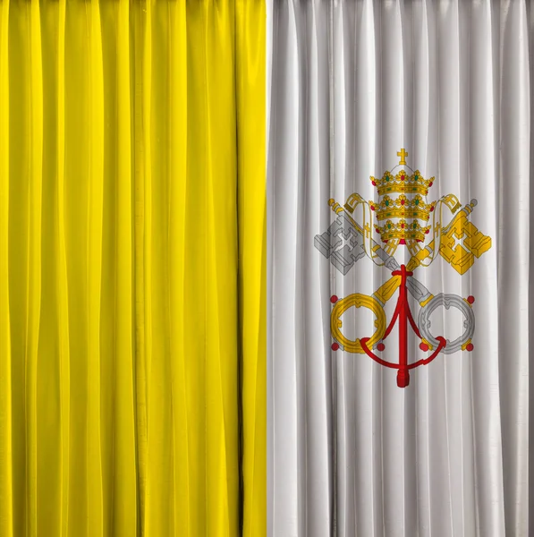 Bandera del Vaticano en la cortina — Foto de Stock