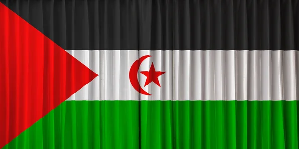 Western Sahara flag on curtain — Stock Photo, Image