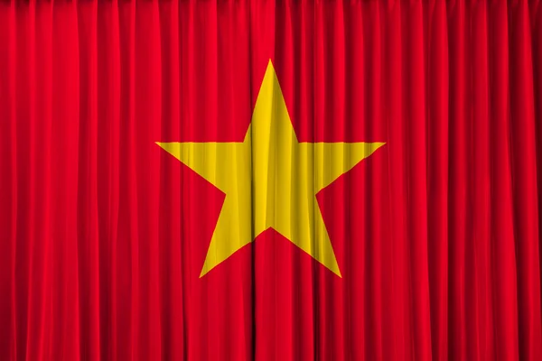 Bandeira do Vietnã na cortina — Fotografia de Stock