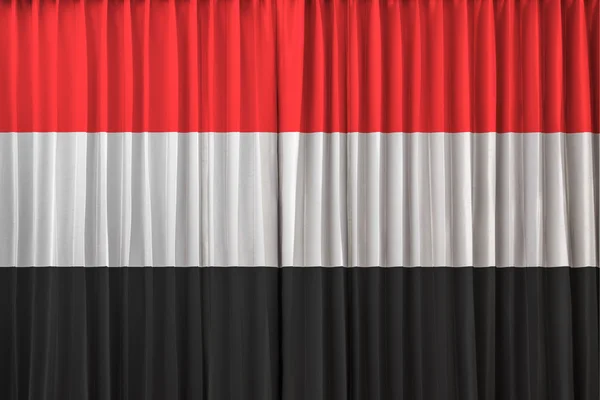 Yemen flag on curtain — Stock Photo, Image