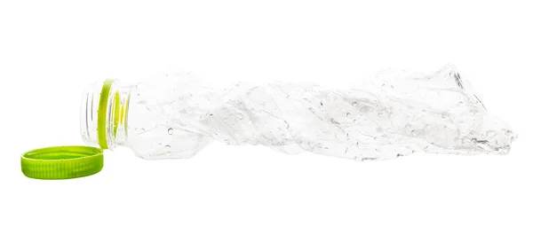 Üres műanyag palackok használt fehér háttér — Stock Fotó