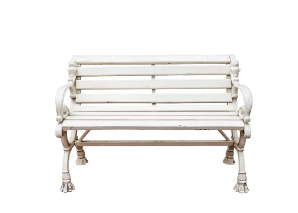 Chaise de jardin en alliage, couleur blanche sur fond blanc — Photo