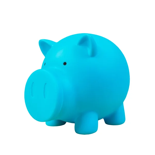 Piggy bank, grøn farve på hvid baggrund - Stock-foto