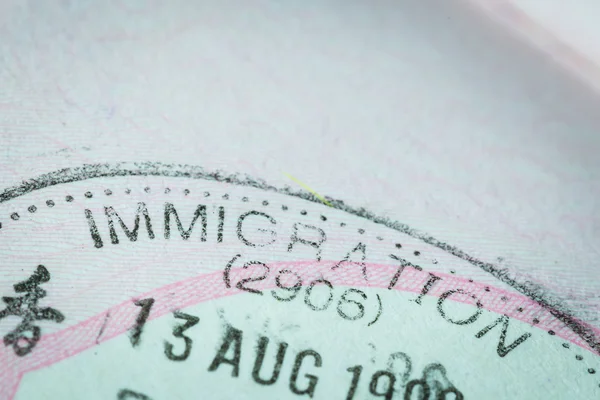 Passport stamp visa for travel concept background — Stock Photo, Image