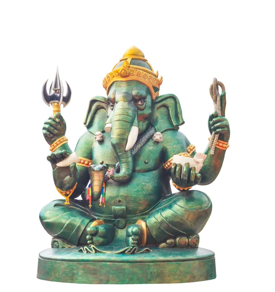 Ganesha standbeeld hindoeïstische god, op witte achtergrond — Stockfoto