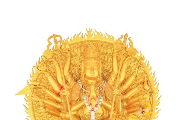 Guan Yin with ten thousand hands on white background — Stock Photo, Image